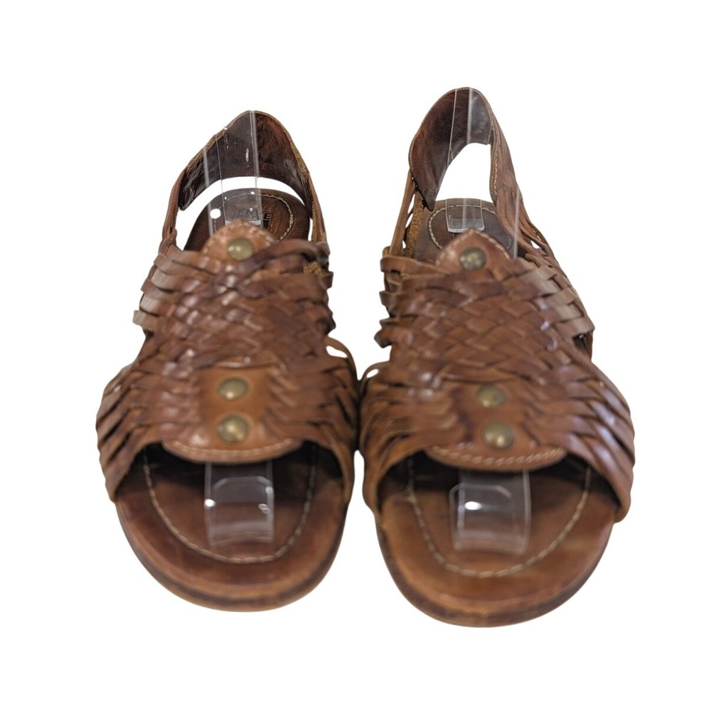 Frye Womens Huarache Woven Leather Slingback Sandals Brown Studded 8 B 78065